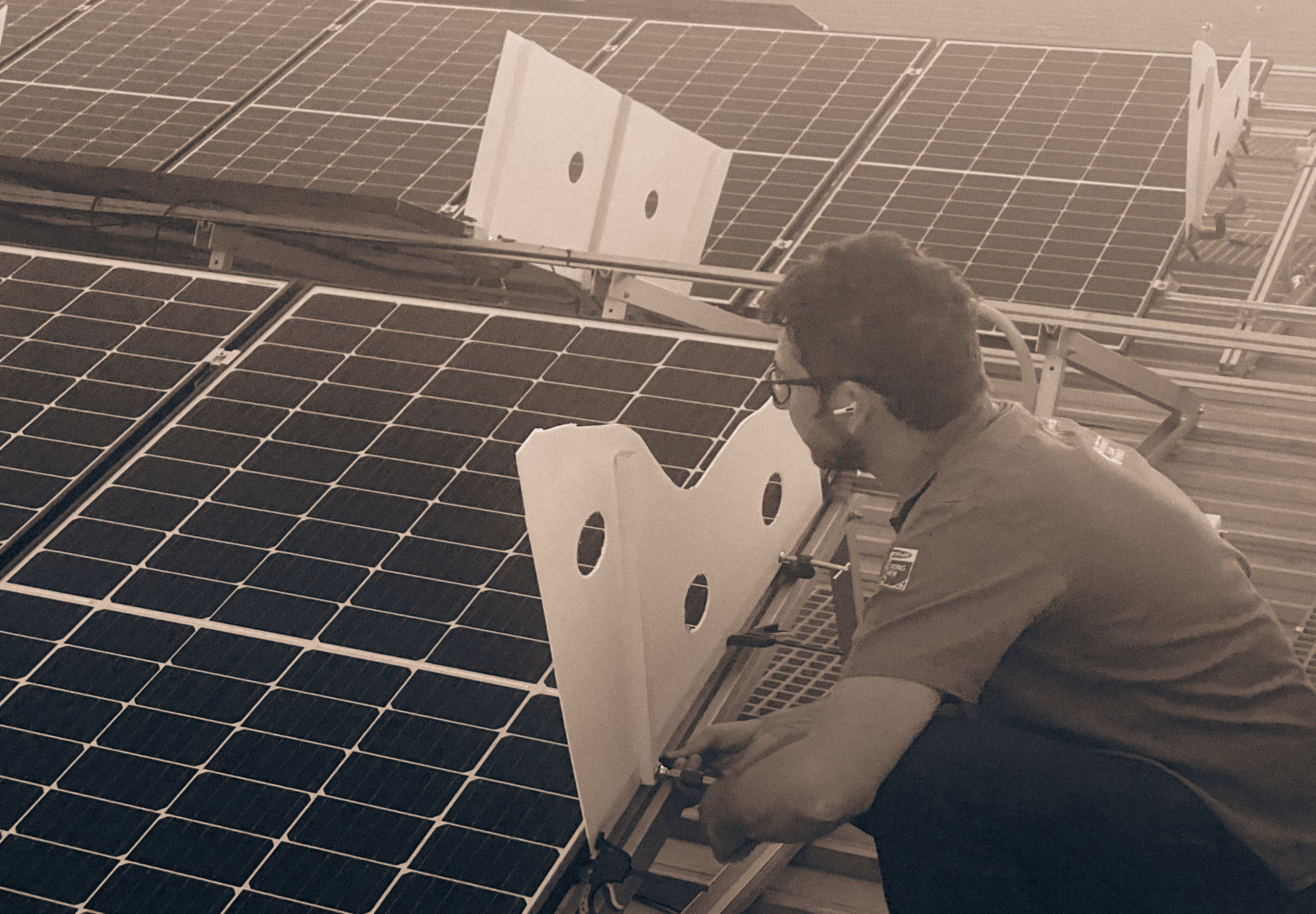 Mark testing shade on panels